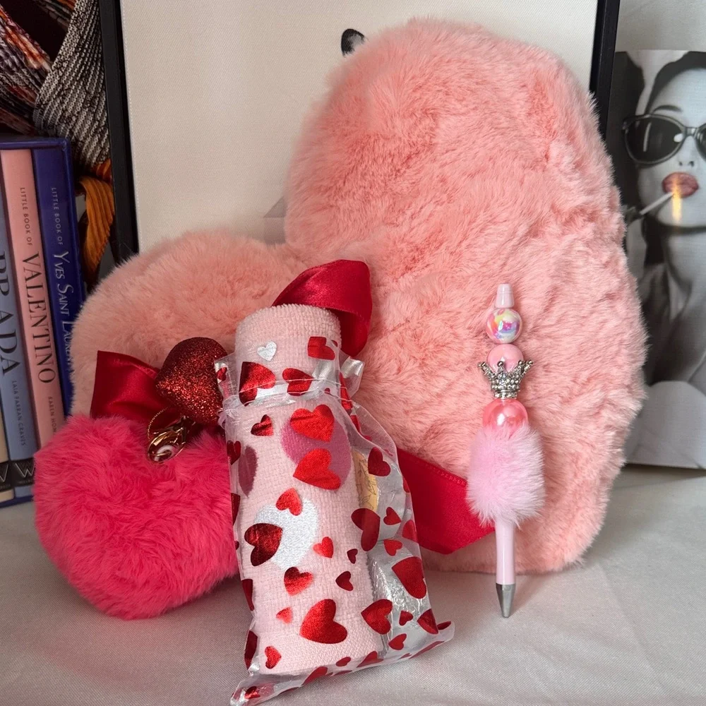 Pink Heart Pillow Accessory Set